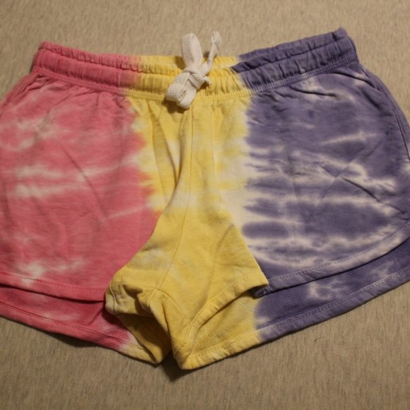 Dreamsicle Pink Yellow Tie Dye Shorts - Picture 1 of 3